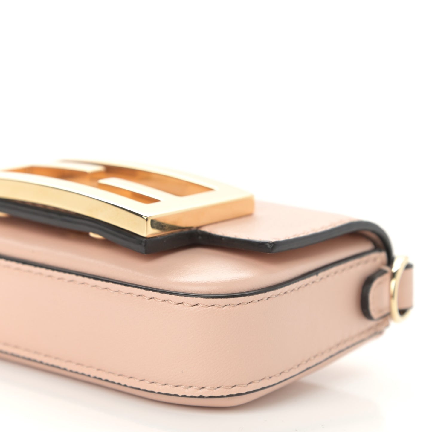 Shiny Nappa Braided Nano Baguette Maxi Handle Charm Light Rose