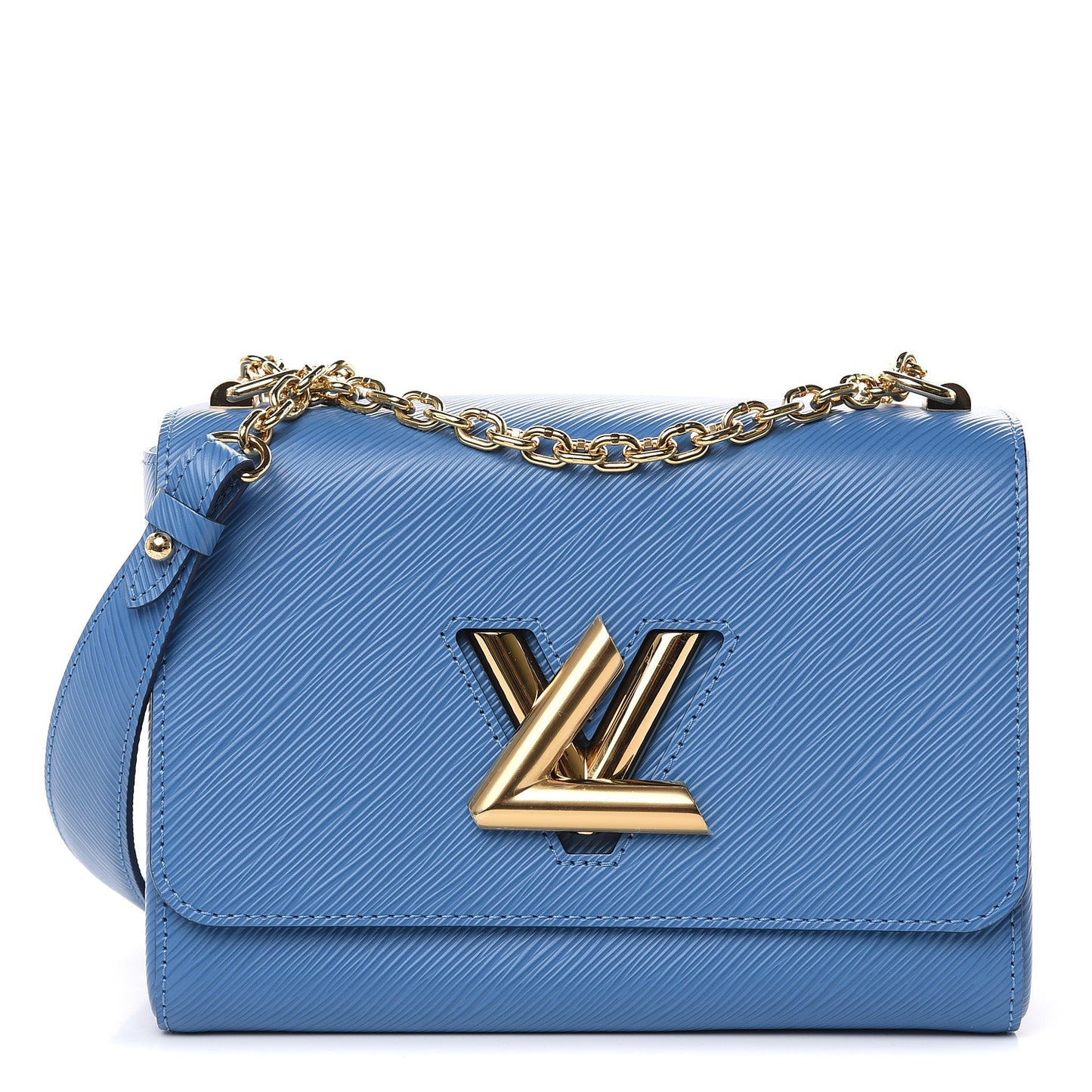 Epi Twist Shoulder Bag MM Blue Jean