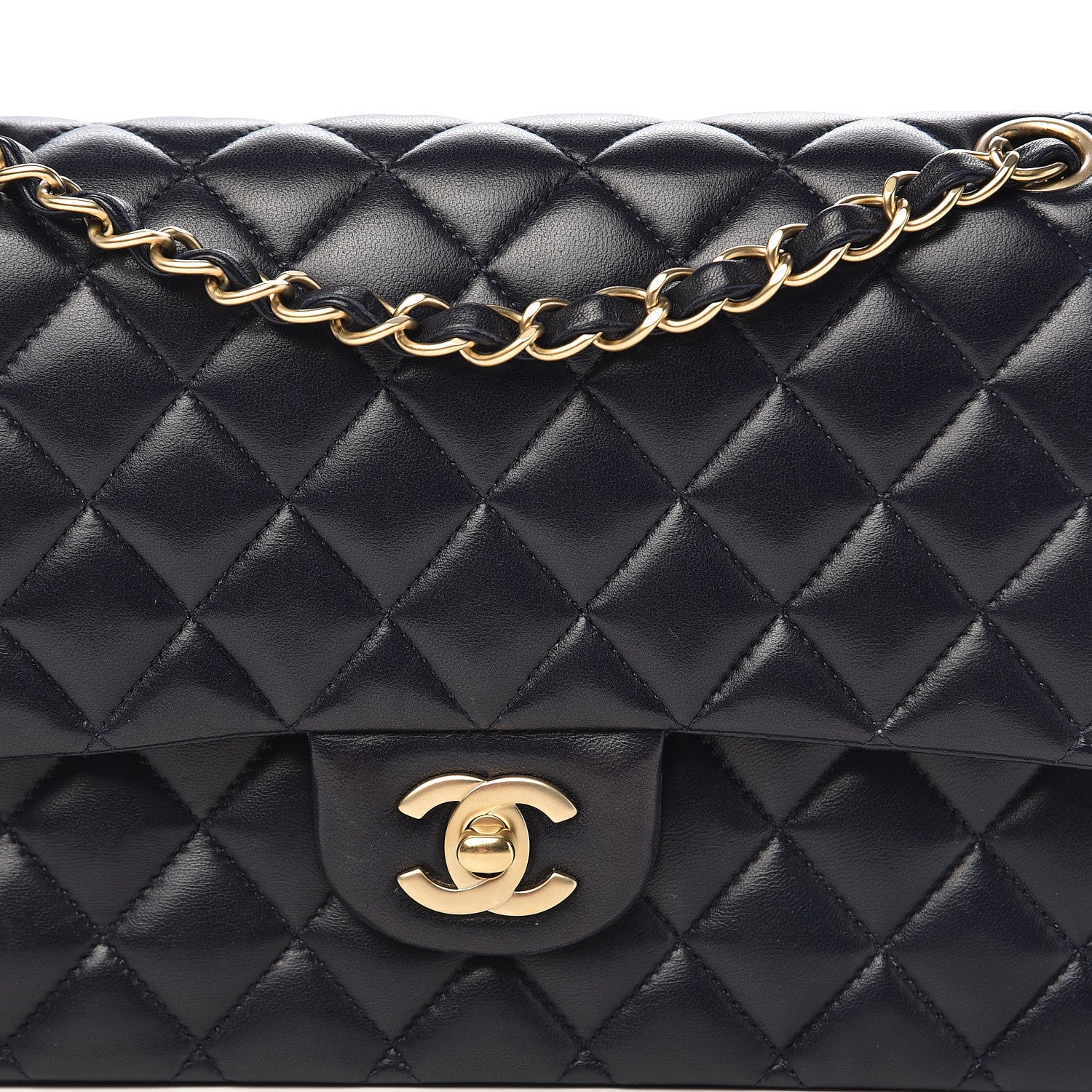 Chanel Lambskin Quilted Medium Double Flap Navy 19 of 19