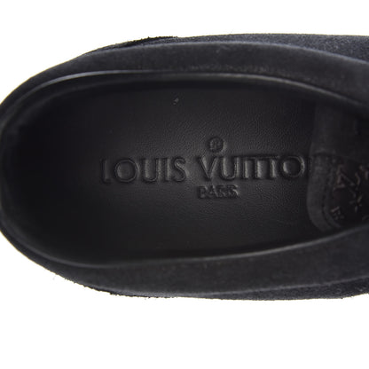Louis Vuitton Suede Monogram Embossed Sneakers 38.5 Black 9 of 11