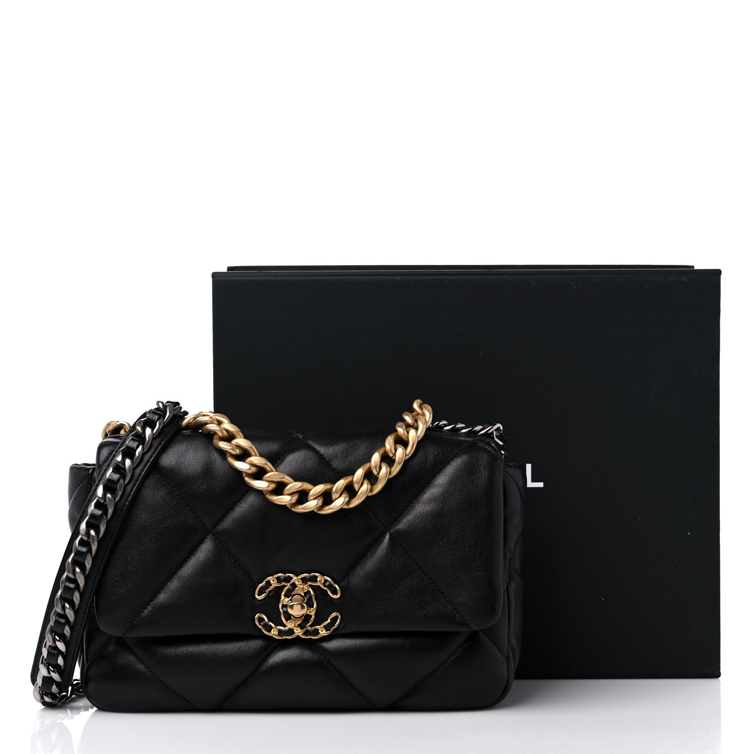 Chanel Lambskin Quilted Medium Chanel 19 Flap Black 10 of 10