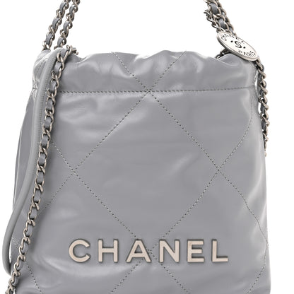 Chanel Shiny Calfskin Quilted Mini Chanel 22 Grey 8 of 11