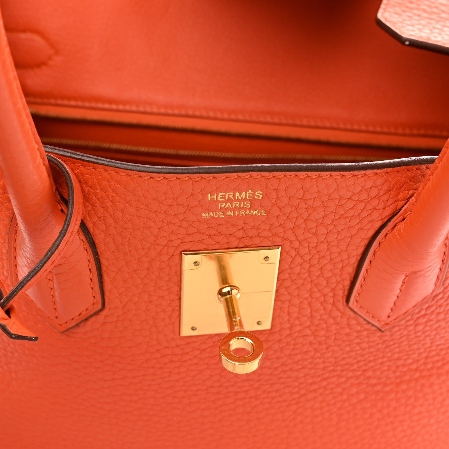 Hermes Taurillon Clemence Birkin 30 Feu 6 of 14
