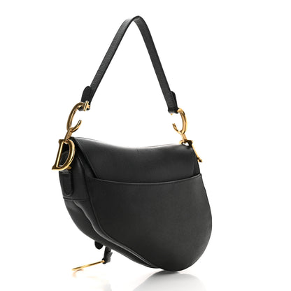 Christian Dior Grained Calfskin Saddle Bag Black 3 of 10