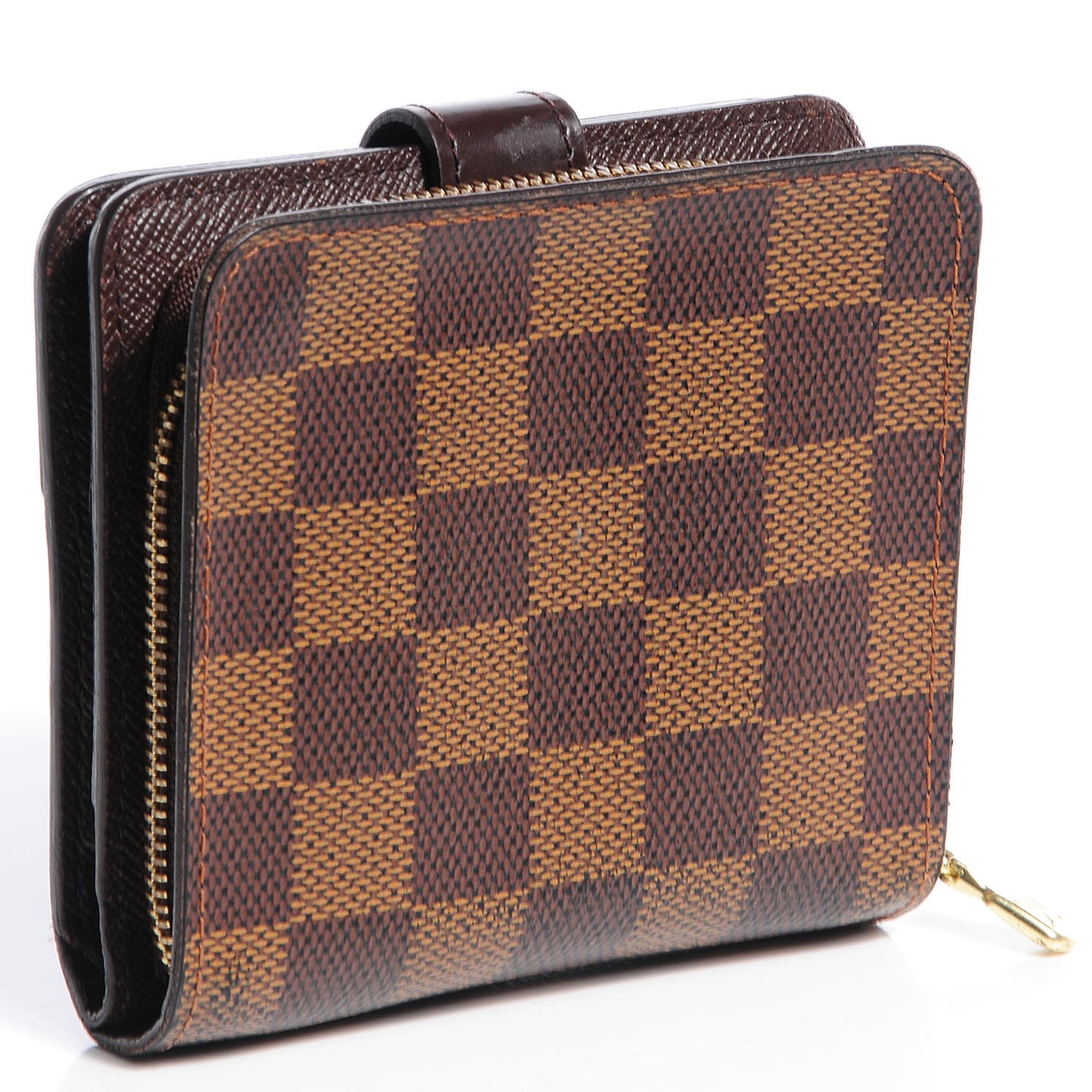 Damier Ebene Zippe Zipped Compact Wallet