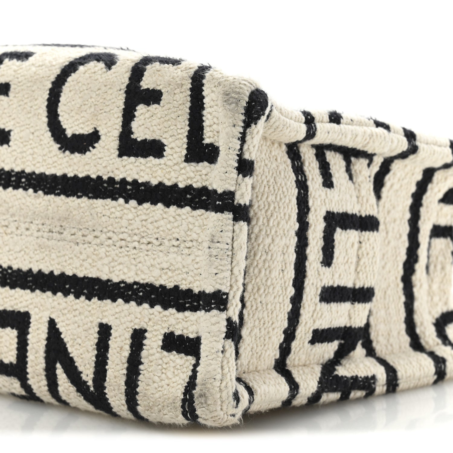 Celine Canvas Small All Over Cabas Thais White Black 10 of 11