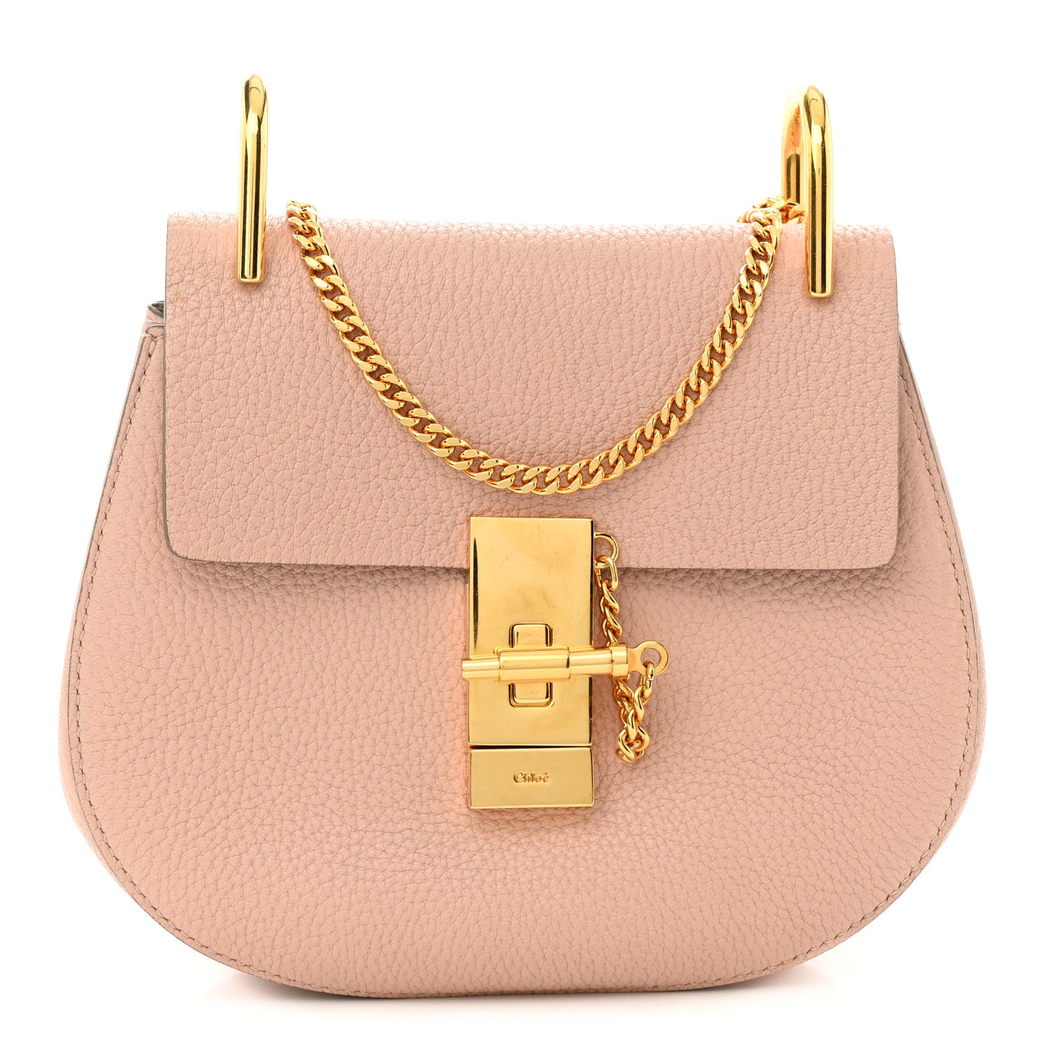 Chloe Grained Lambskin Mini Drew Shoulder Bag Cement Pink 1 of 10