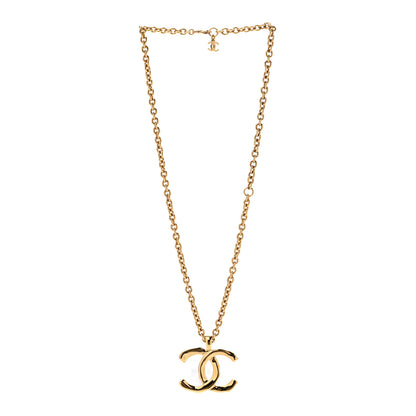 Chanel Metal Large CC Pendant Chain Necklace Gold 3 of 6