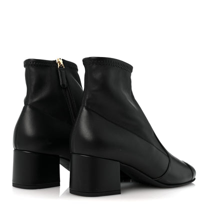 Chanel Stretch Lambskin Cap Toe CC Uniform Short Boots 38 Black 5 of 9