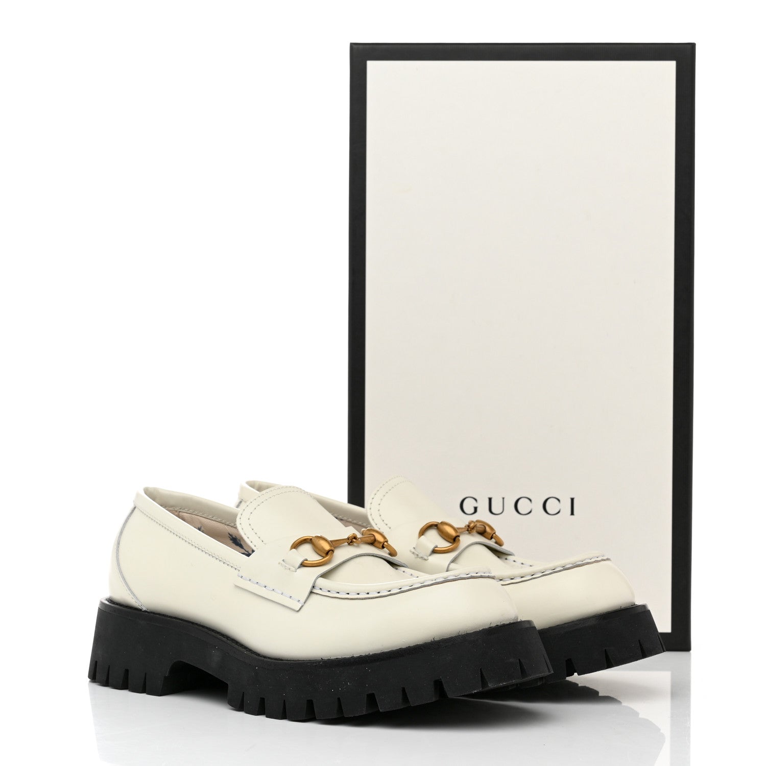 Gucci Cordovan Lux Womens Harald Horsebit 25mm Platform Loafers 39 Dusty White 9 of 9