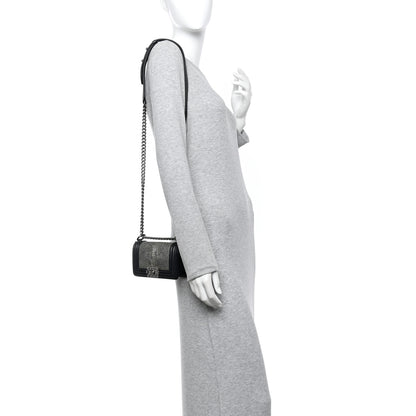 Chanel Galuchat Stingray Mini Boy Flap  Black Silver 2 of 11