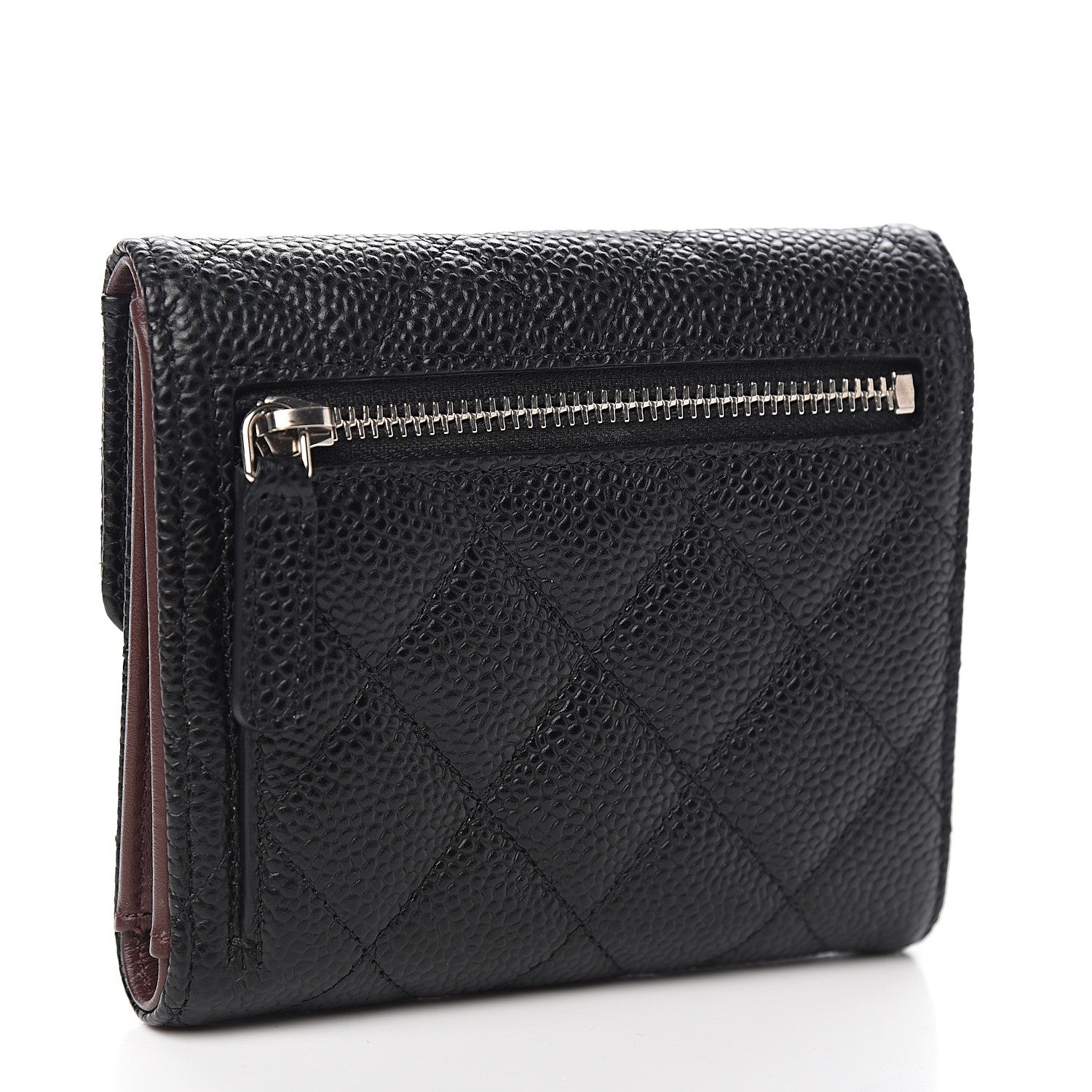 Chanel Caviar Quilted Compact Flap Wallet Black 2 of 7