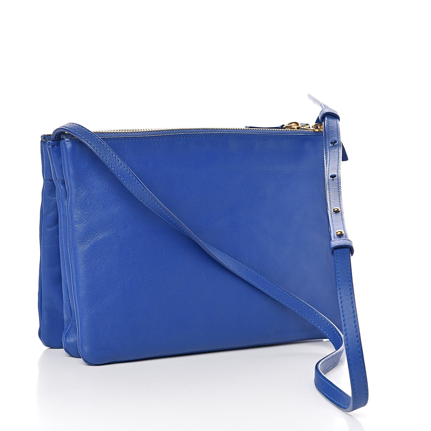 Lambskin Large Trio Crossbody Bag Indigo