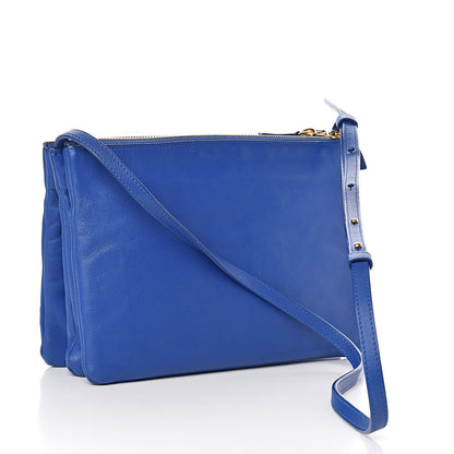 Celine Lambskin Large Trio Crossbody Bag Indigo 3 of 15