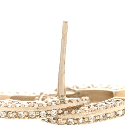 Chanel Crystal Timeless CC Earrings Gold 5 of 8