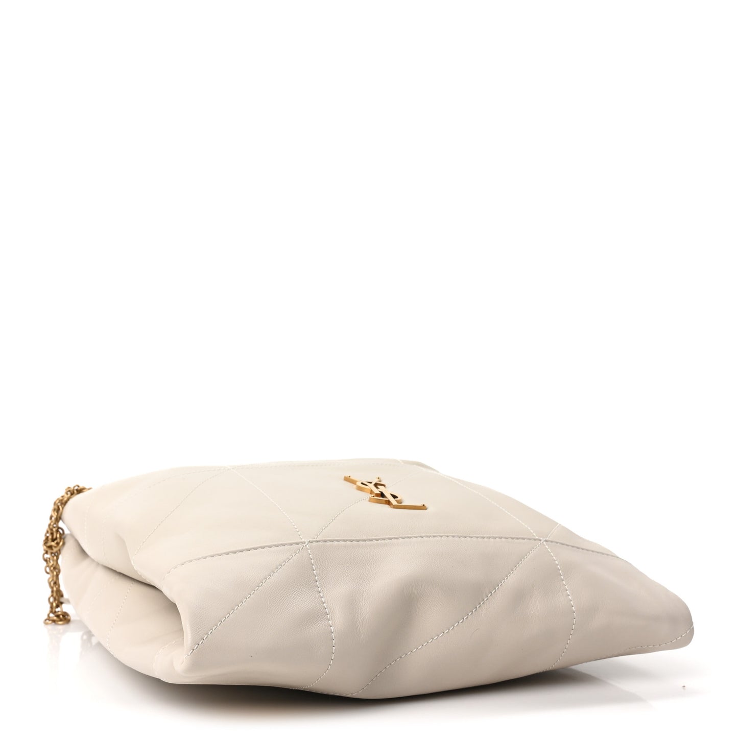 Lambskin Matelasse Monogram Medium Jamie 4.3 Pochon Blanc Vintage