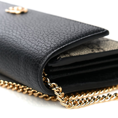 Gucci Dollar Calfskin GG Supreme Monogram Petite GG Marmont Wallet Chain Bag Black Beige Ebony 11 of 11