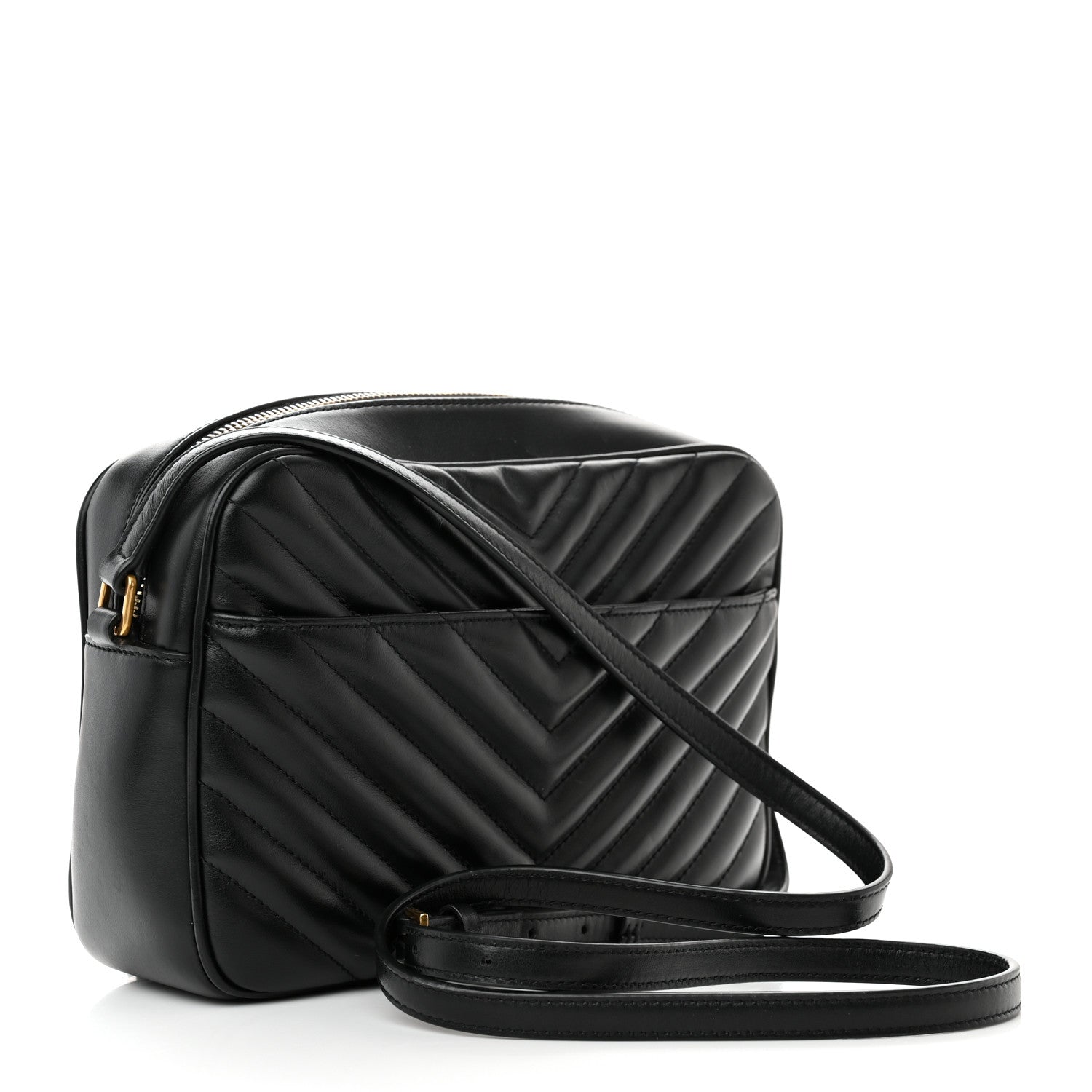Saint Laurent Calfskin Matelasse Monogram Lou Camera Bag Black 3 of 11