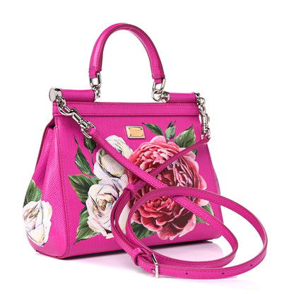 Dolce & Gabbana Dauphine Flora Print Small Miss Sicily Satchel Pink 3 of 11