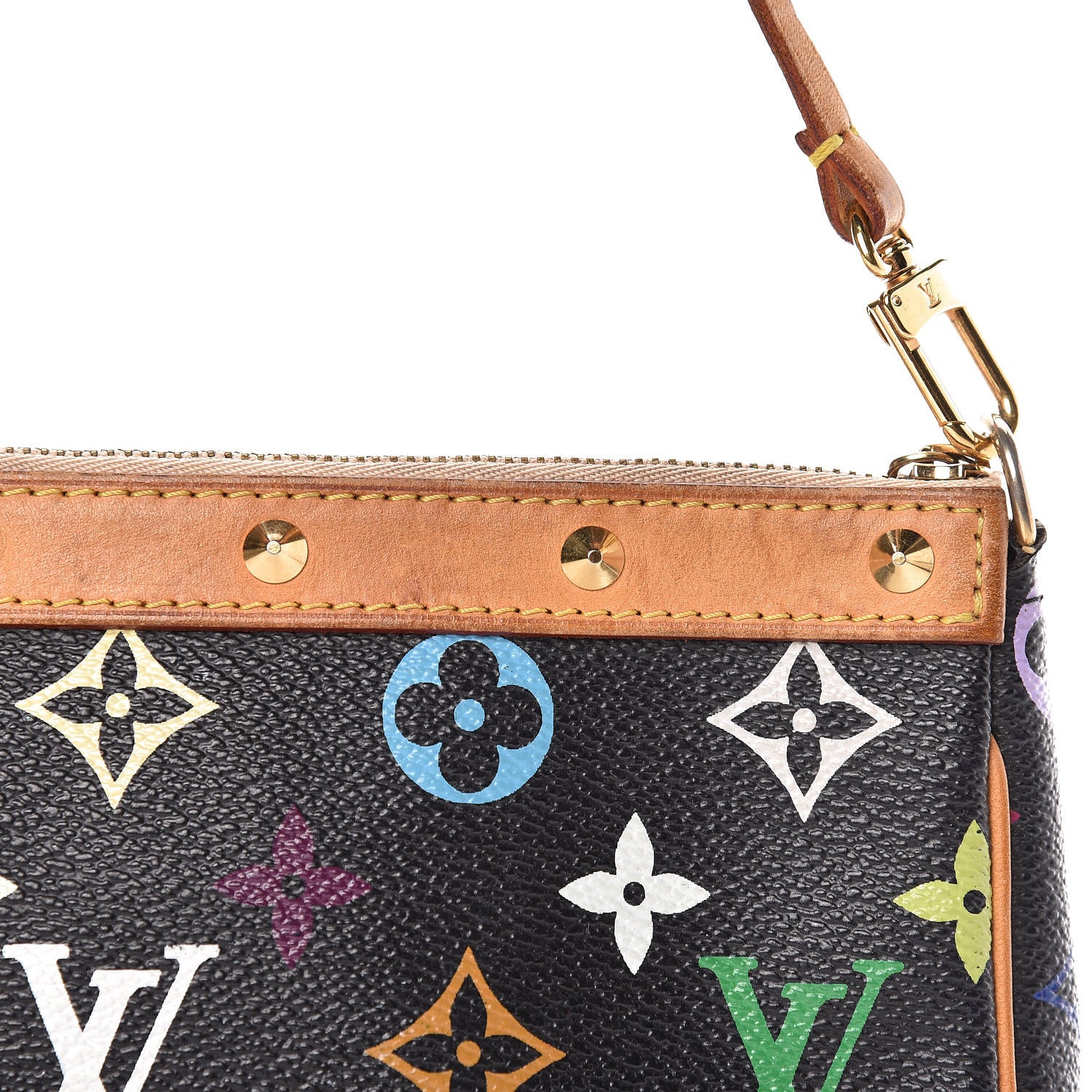 Louis Vuitton Monogram Multicolor Pochette Accessories Black 12 of 14