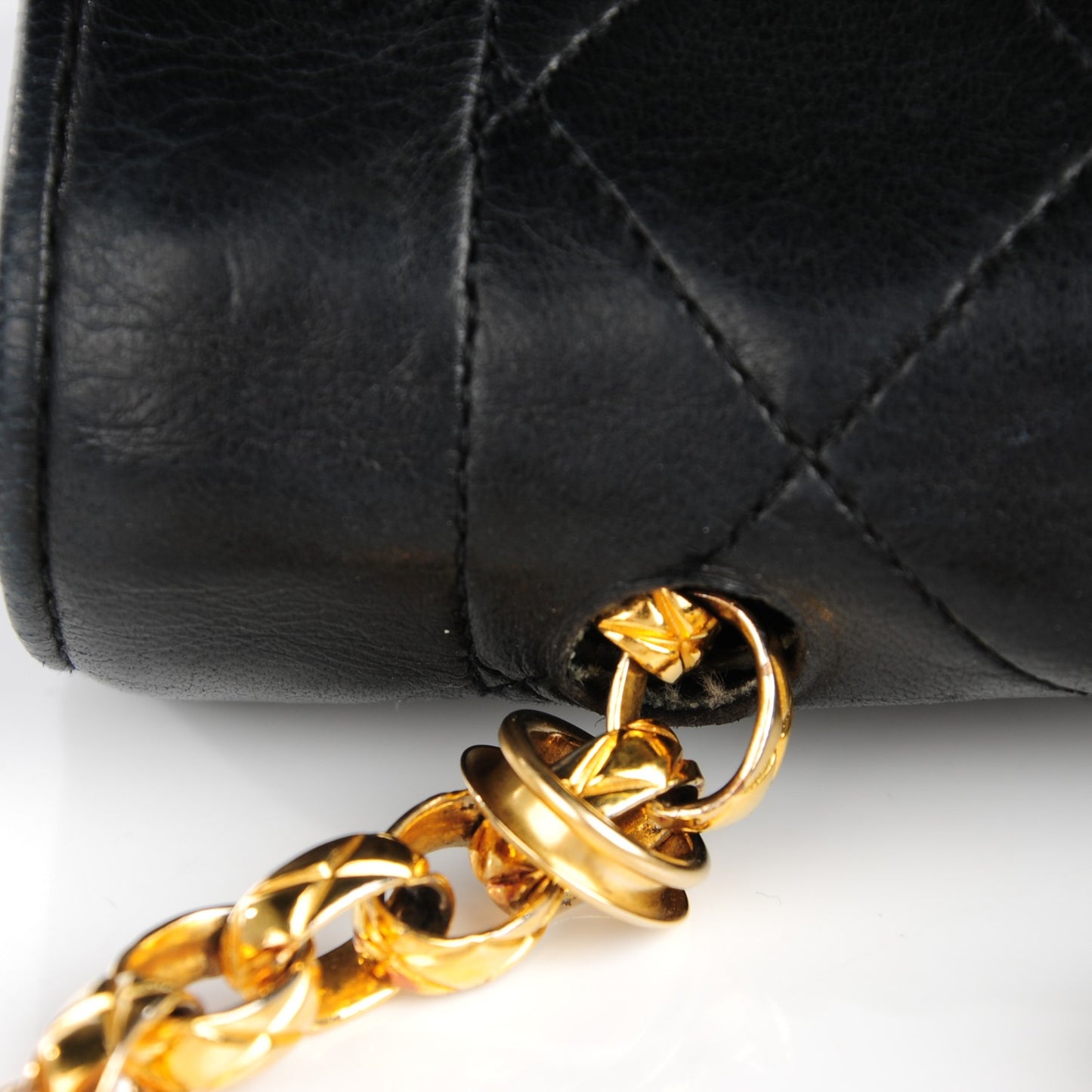 Lambskin Quilted Small Single Flap Black
