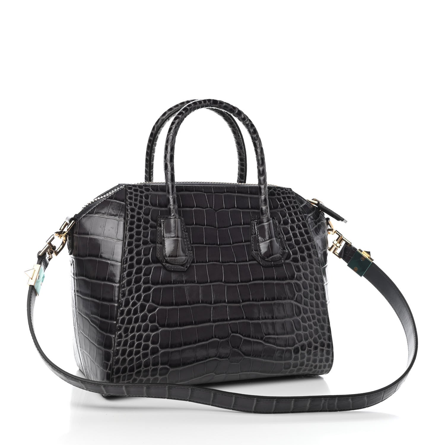 Givenchy Calfskin Crocodile Embossed Small Antigona Storm Grey 3 of 9