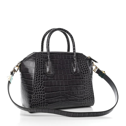 Givenchy Calfskin Crocodile Embossed Small Antigona Storm Grey 3 of 9