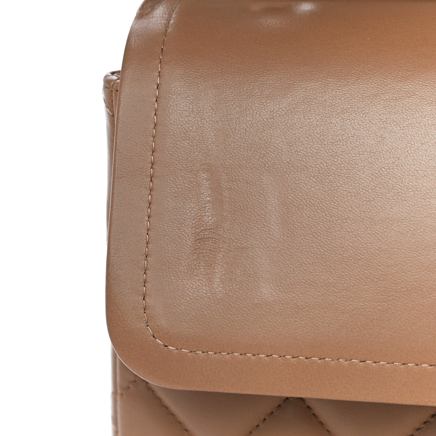Lambskin Quilted Maxi Double Flap Beige