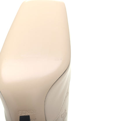 Fendi Vitello Karligraphy Embossed FFreedom High Heel Ankle Boots 36 White 8 of 10