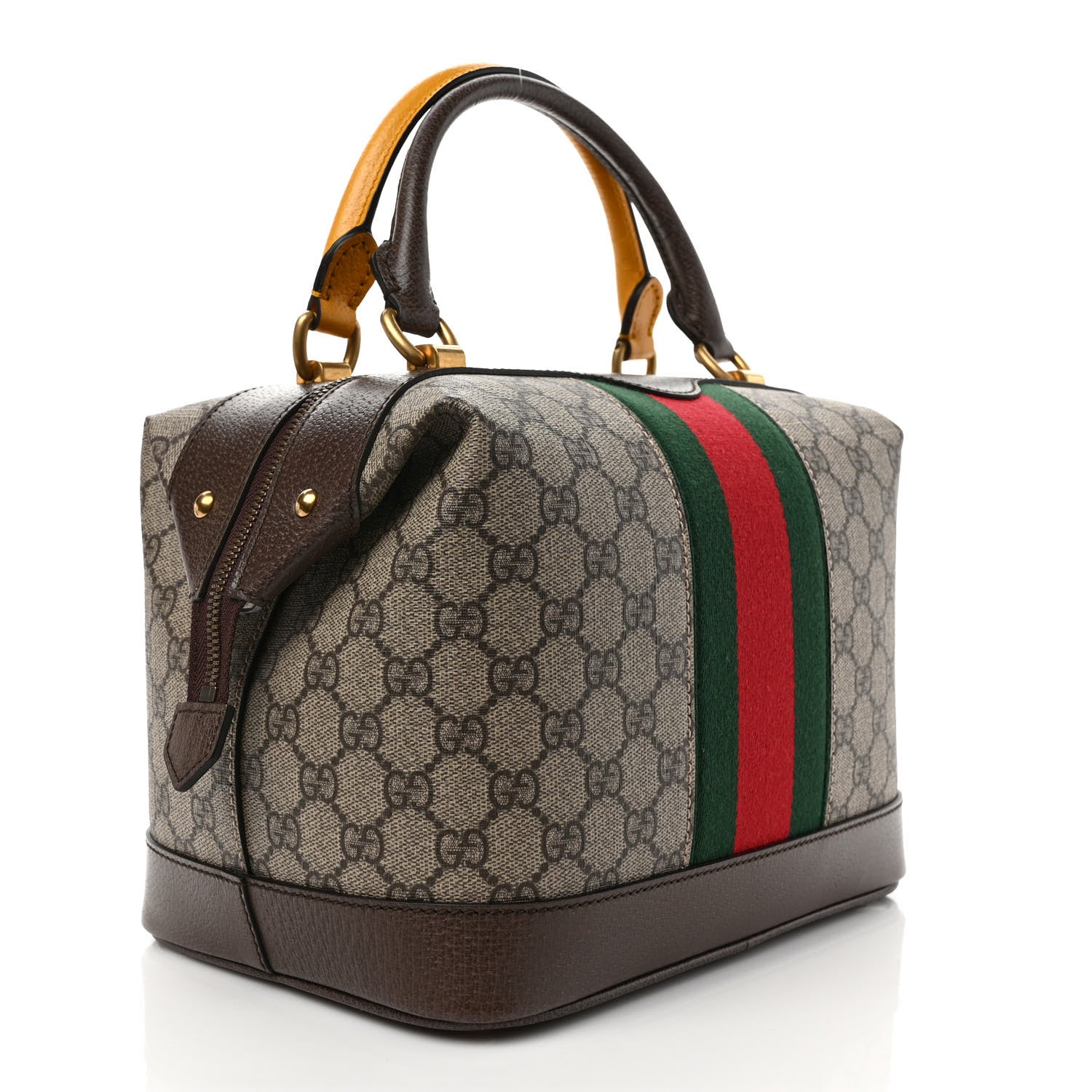 Gucci GG Supreme Monogram Calfskin Web Bowler Top Handle Bag 2 of 8