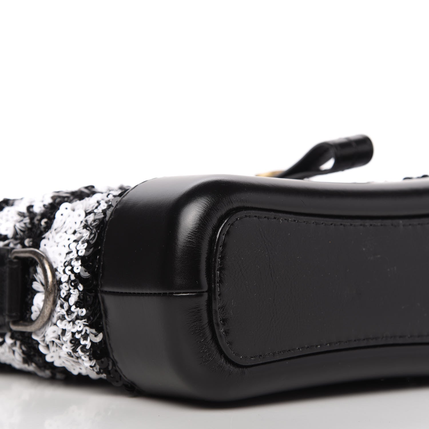 Chanel Sequin Calfskin Small Gabrielle Hobo Black White 6 of 9