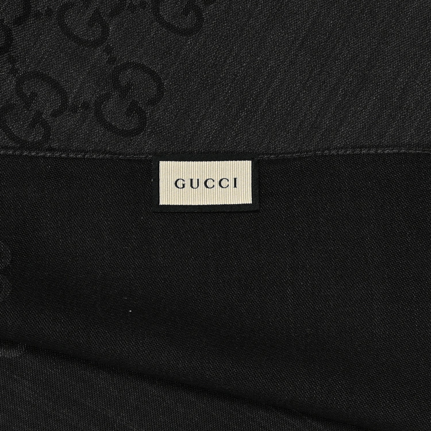 Gucci Wool Silk GG Monogram GGNat Plus Scarf Anthracite 4 of 4