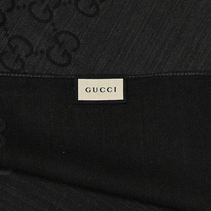 Gucci Wool Silk GG Monogram GGNat Plus Scarf Anthracite 4 of 4