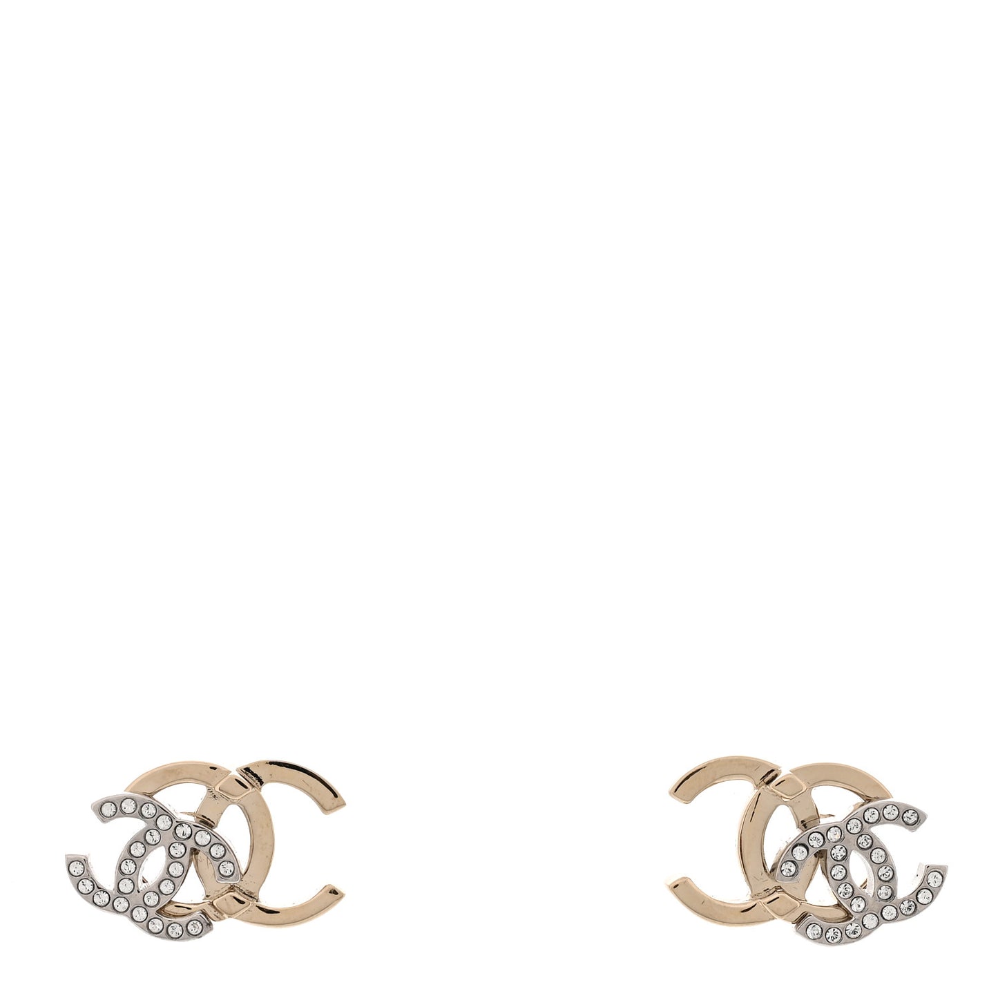 Crystal Double CC Earrings Gold Silver