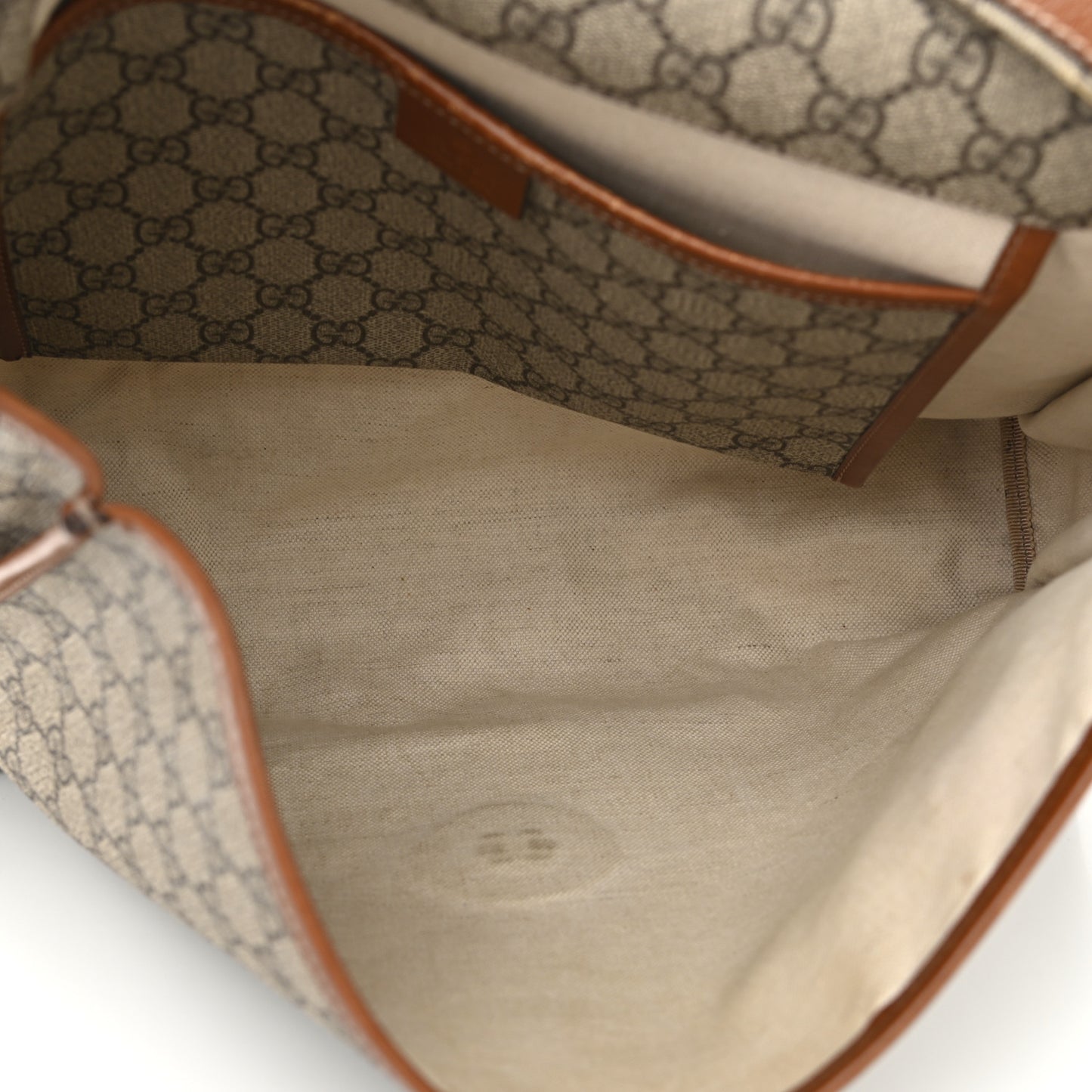 GG Monogram Flap Messenger Bag Beige Dark Brown