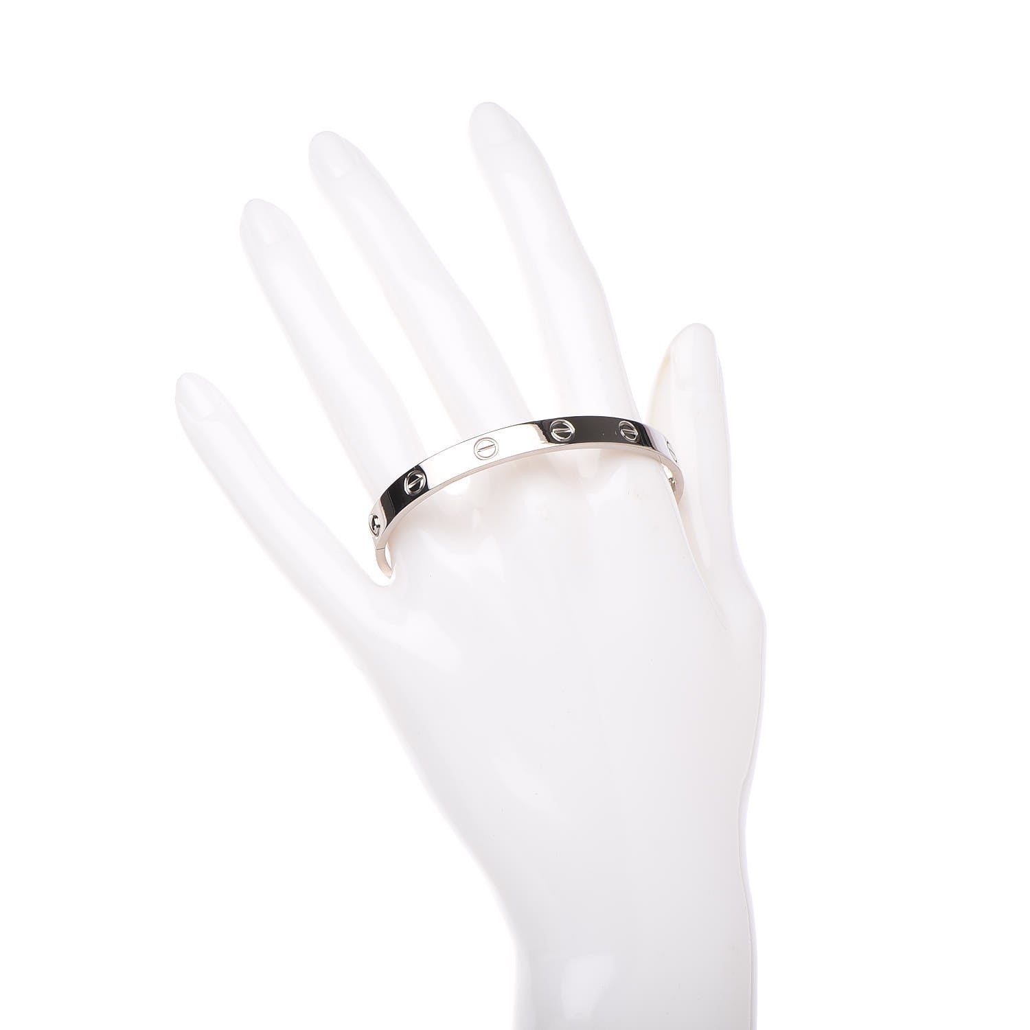 Cartier 18K White Gold LOVE Bracelet 17 2 of 10