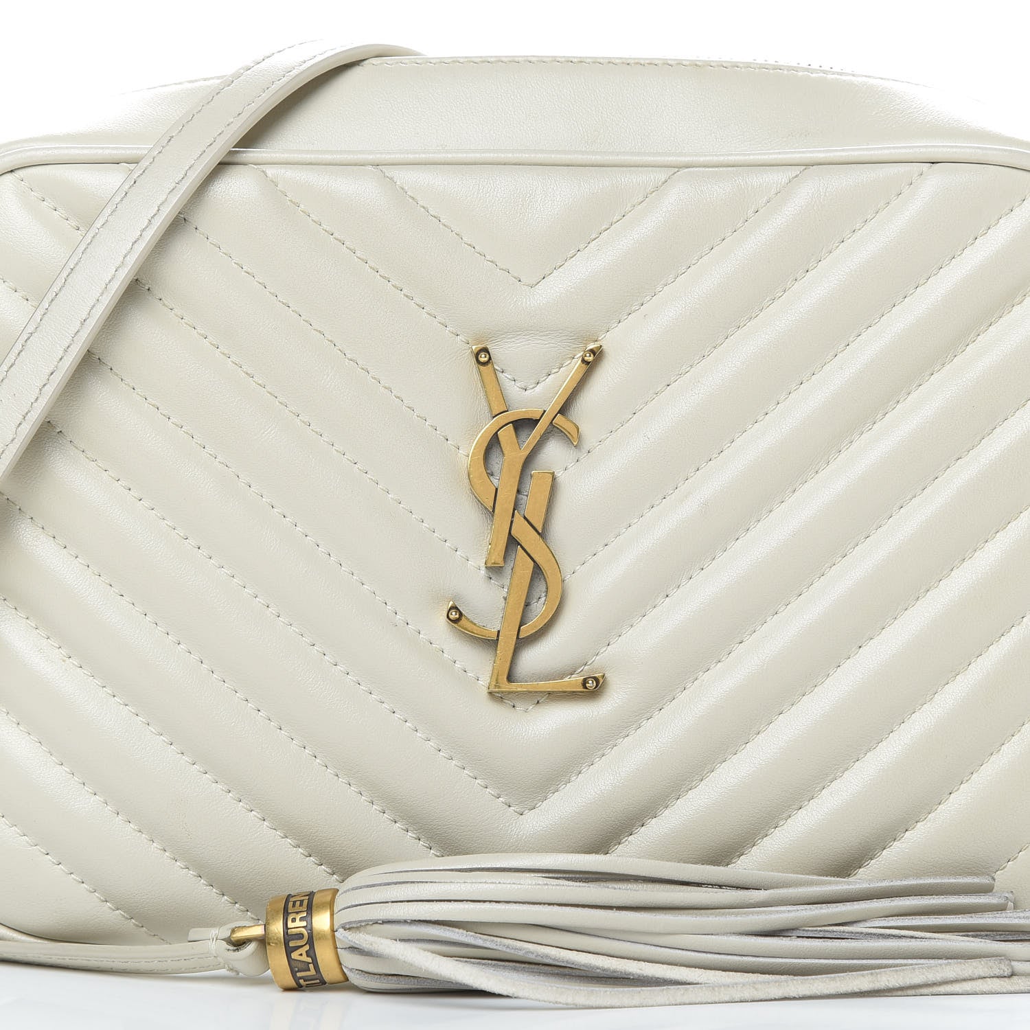 Saint Laurent Calfskin Matelasse Monogram Lou Camera Bag Crema Soft 8 of 17