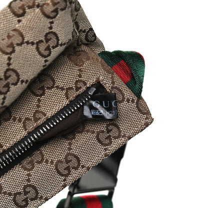 Gucci GG Monogram Web Double Pocket Belt Bag Dark Brown 7 of 10