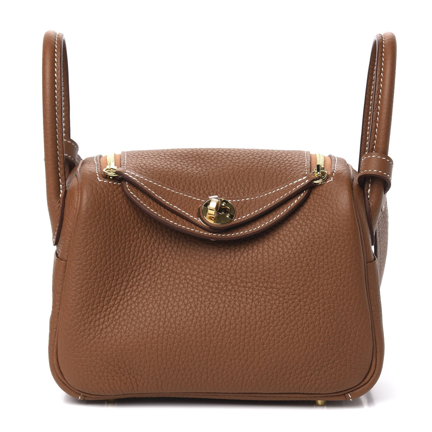 Hermes Taurillon Clemence Mini Lindy 20 Gold 1 of 11
