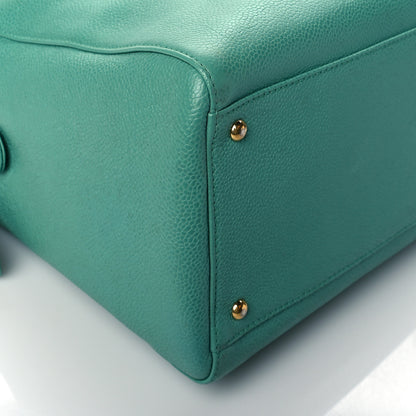 Chanel Caviar CC Large Shoulder Bag Green 10 of 16
