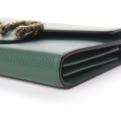 Gucci Calfskin Mini Dionysus Chain Wallet Emerald 9 of 10