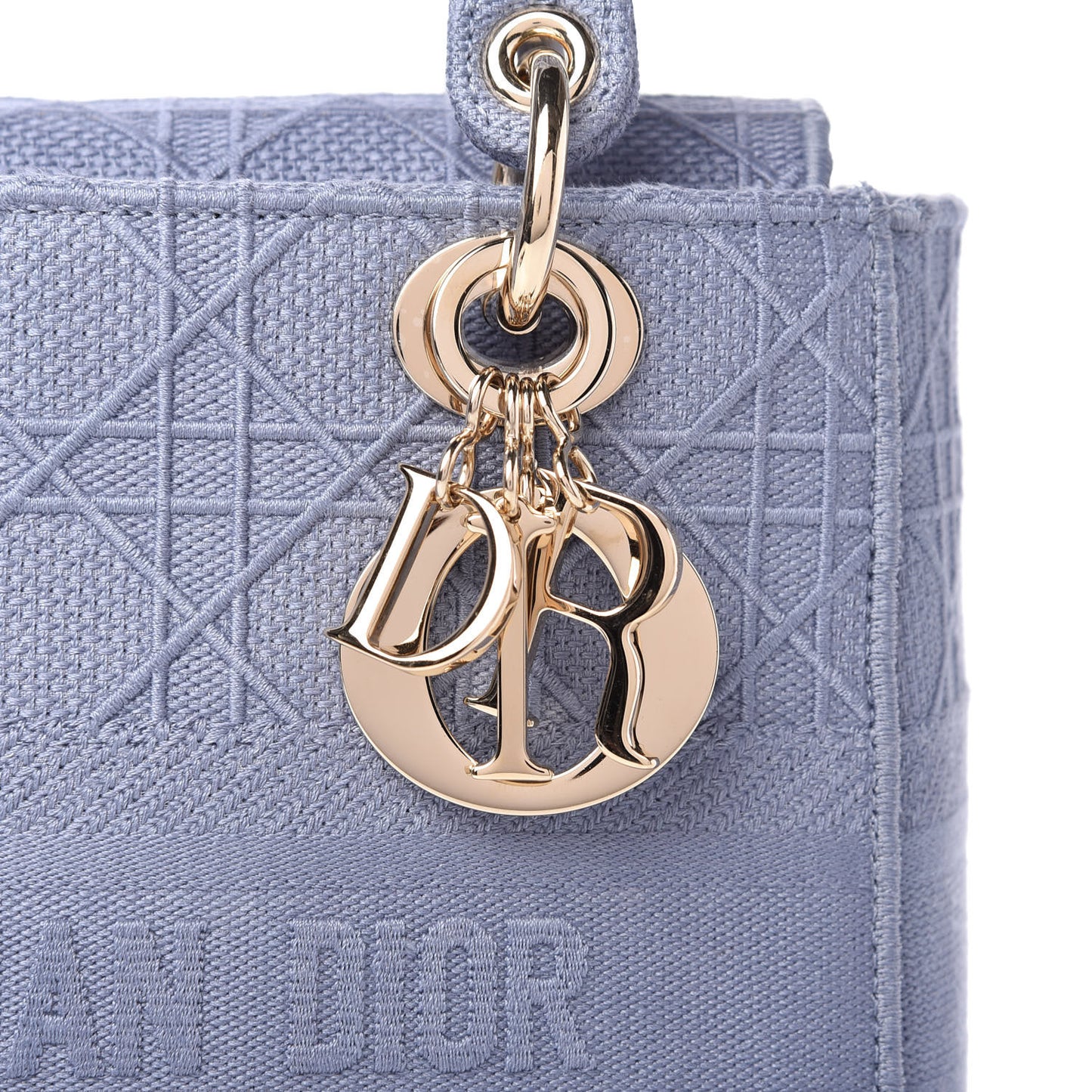 Canvas Embroidered Cannage Medium Lady D-Lite Blue
