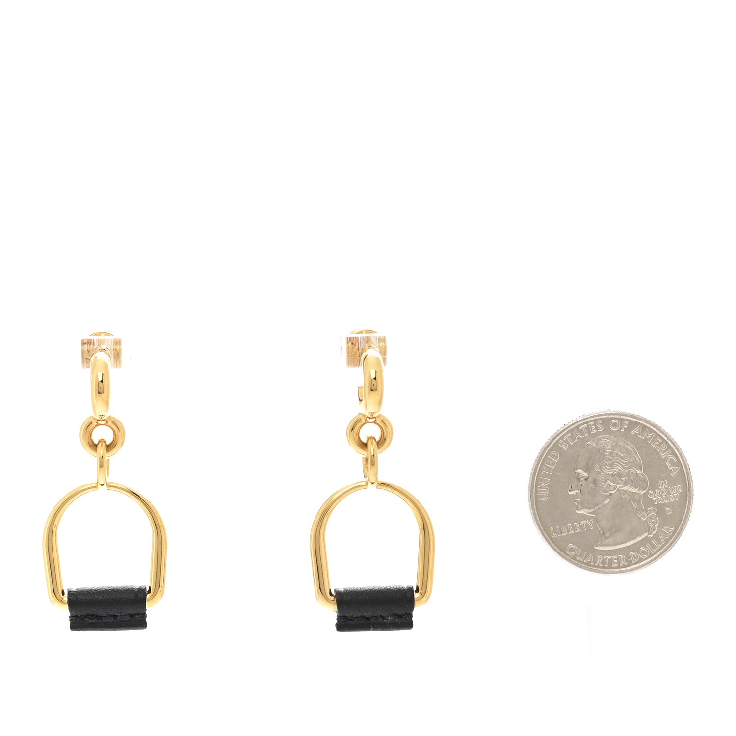 Hermes Swift Small Heritage Equestre Etrier Earrings Black 2 of 6