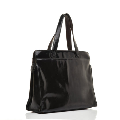 Chanel Patent Logo Shoulder Bag Black 3 of 9