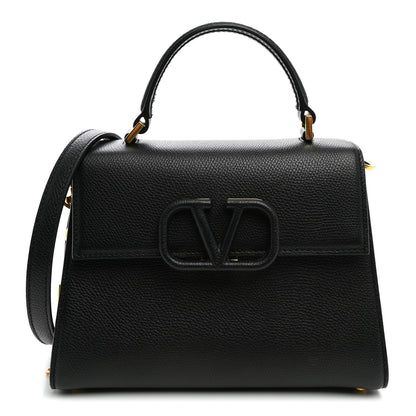 Valentino Garavani Grainy Calfskin Small VSling Top Handle Bag Black 1 of 8