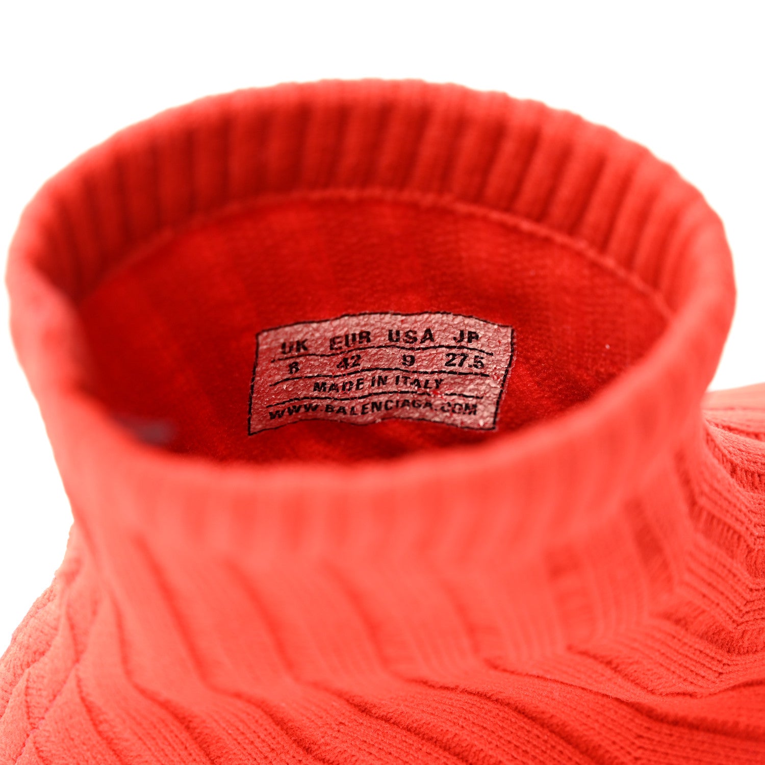 Balenciaga Ribbed Effect Knit Mens Speed Sneakers 42 Rouge 8 of 13