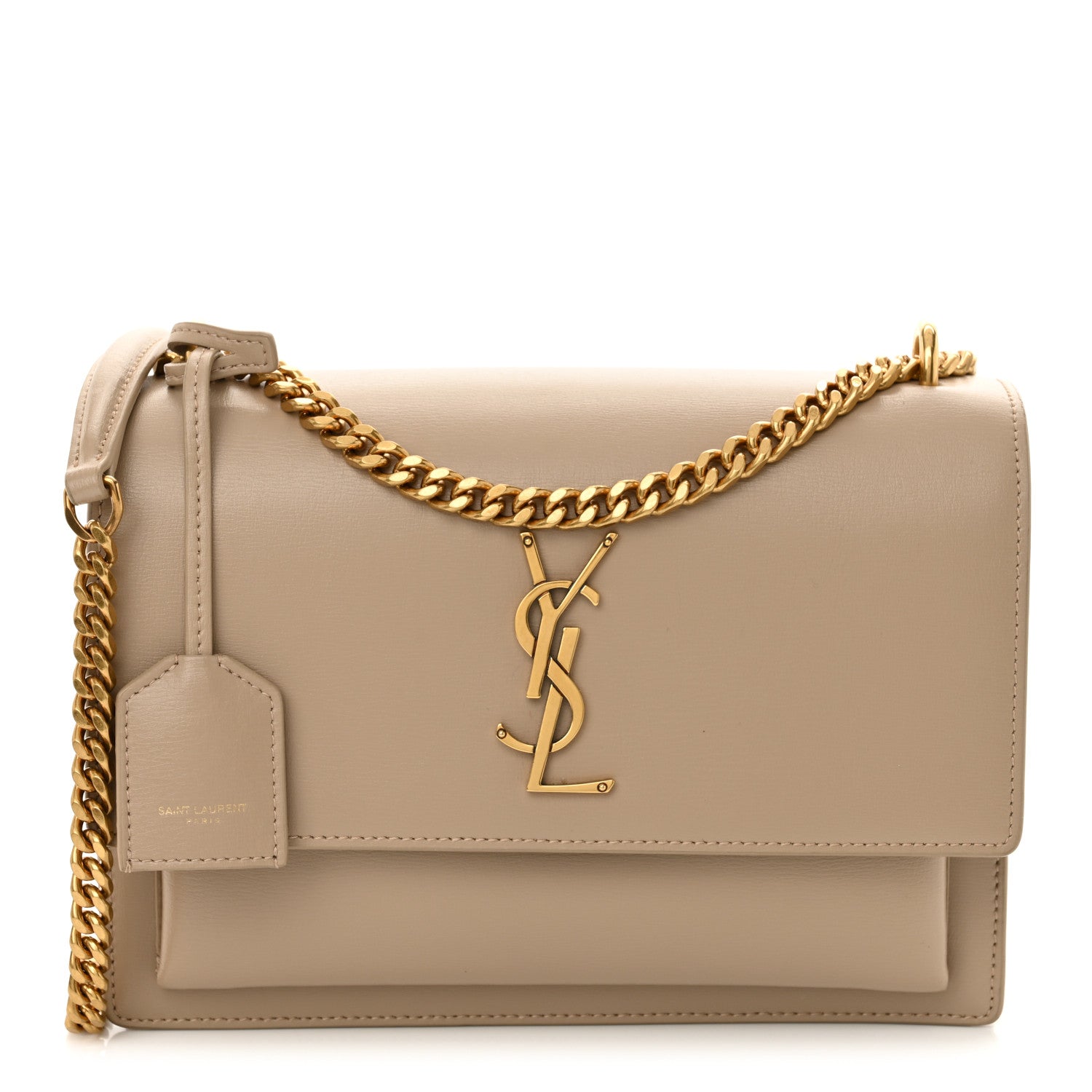 Saint Laurent Calfskin Medium Monogram Sunset Dark Beige 1 of 13