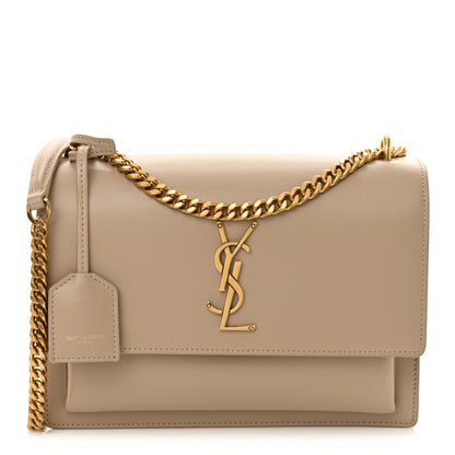 Saint Laurent Calfskin Medium Monogram Sunset Dark Beige 1 of 13