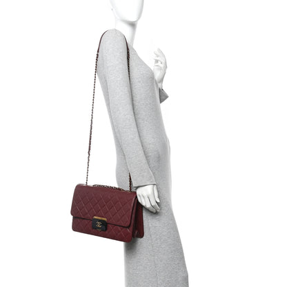 Chanel Sheepskin Quilted Large Beauty Lock Flap Burgundy 2 of 12