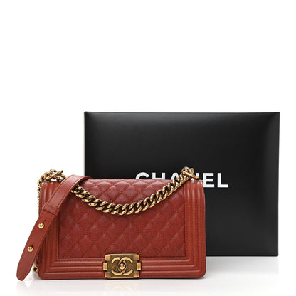 Chanel Caviar Quilted Medium Boy Flap Dark Orange 12 of 12